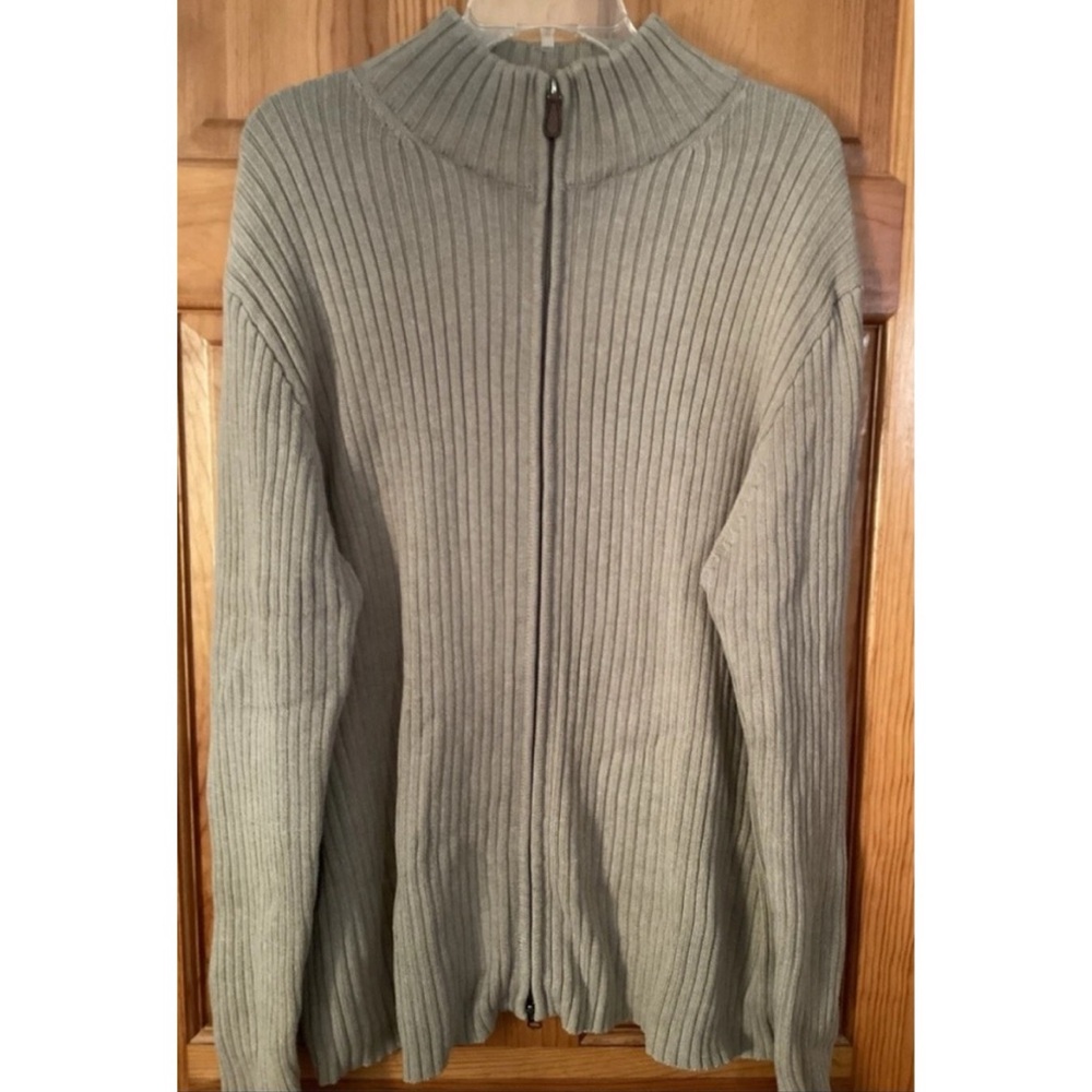 J. CREW Ribbed Full Zip Cardigan Sweater Tan/ Beige Neutral Classic